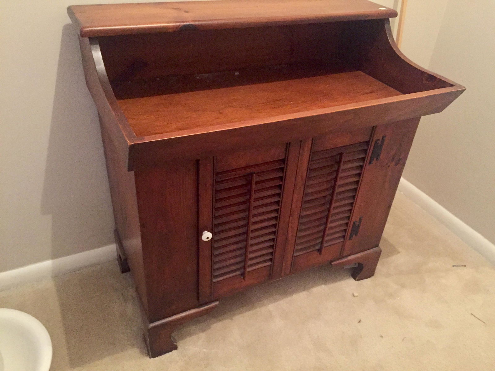 Cherry Wd. Wash Stand-Cabinet (1 of 3)