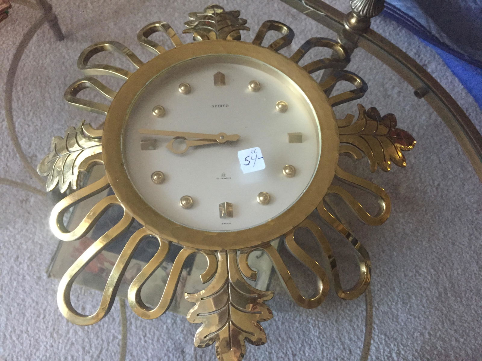 Deco Gold Sunburst Wall Clock (1 of 1)
