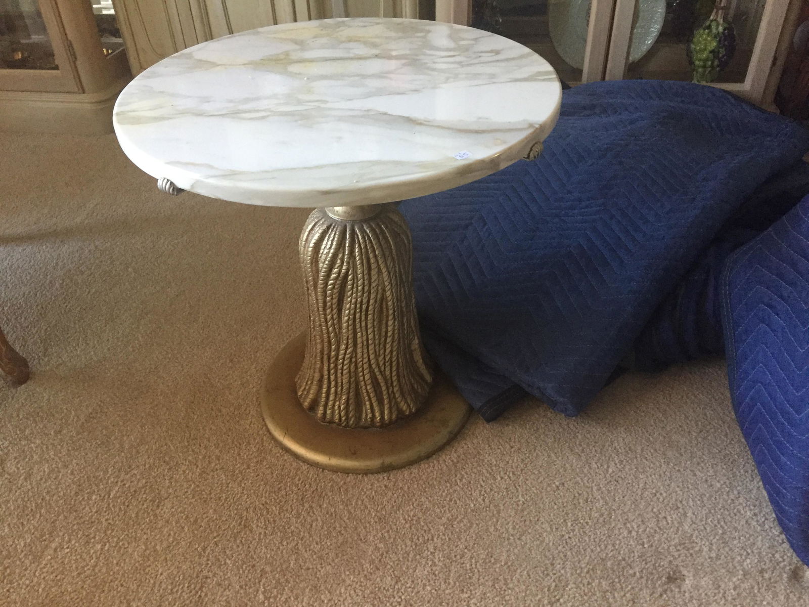 Marble Top Tassel Base Table (1 of 2)