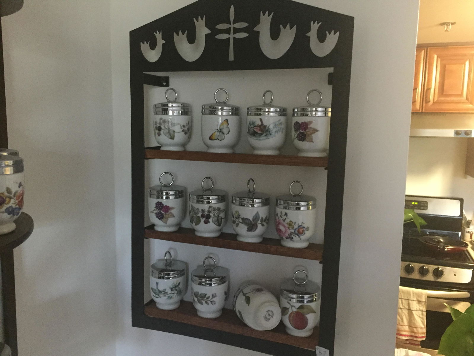 Wall shelf with Egg Coddlers (1 of 6)