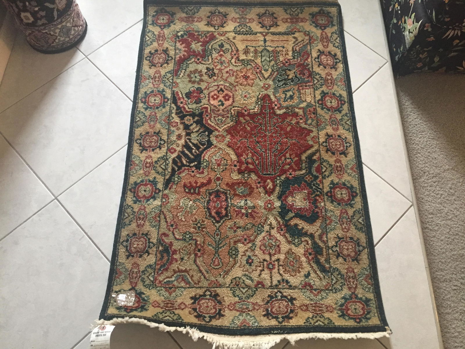 Beige/Maroon/Blk.2x4 Indian Rug (1 of 4)