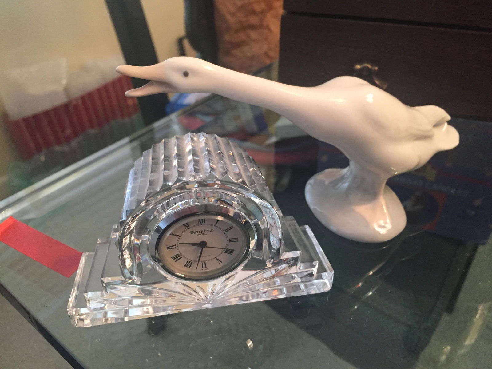 Waterford Desk Clock & Lladro Goose (1 of 1)