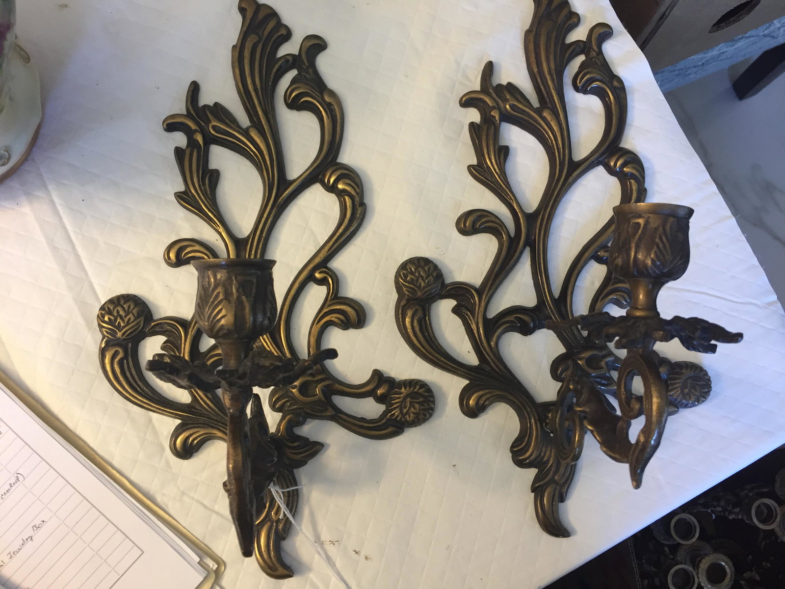 Pair Vintage Brass Candle Sconces (1 of 2)