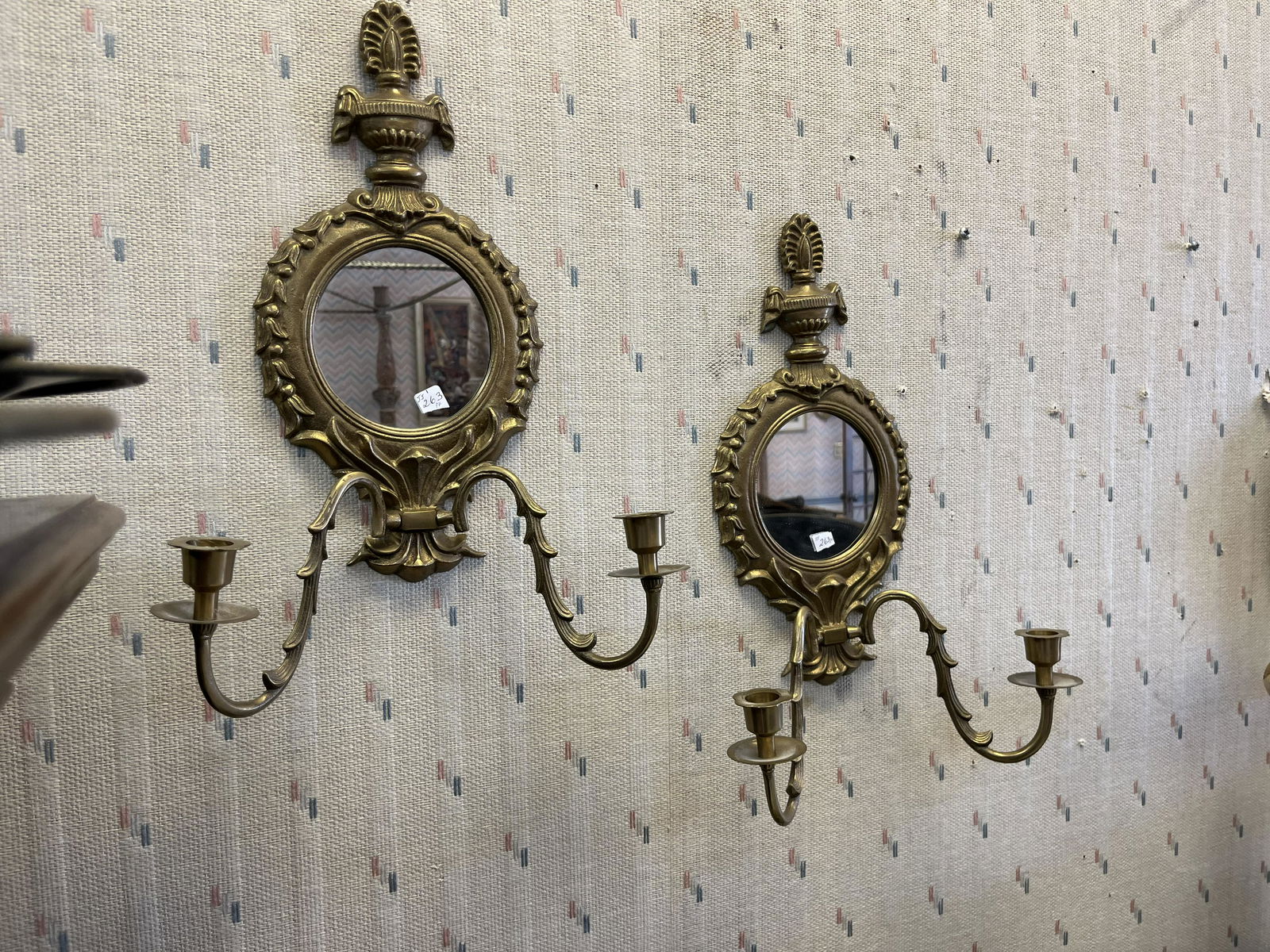 Pair 17x12 Mirrored Candle Sconces (1 of 1)