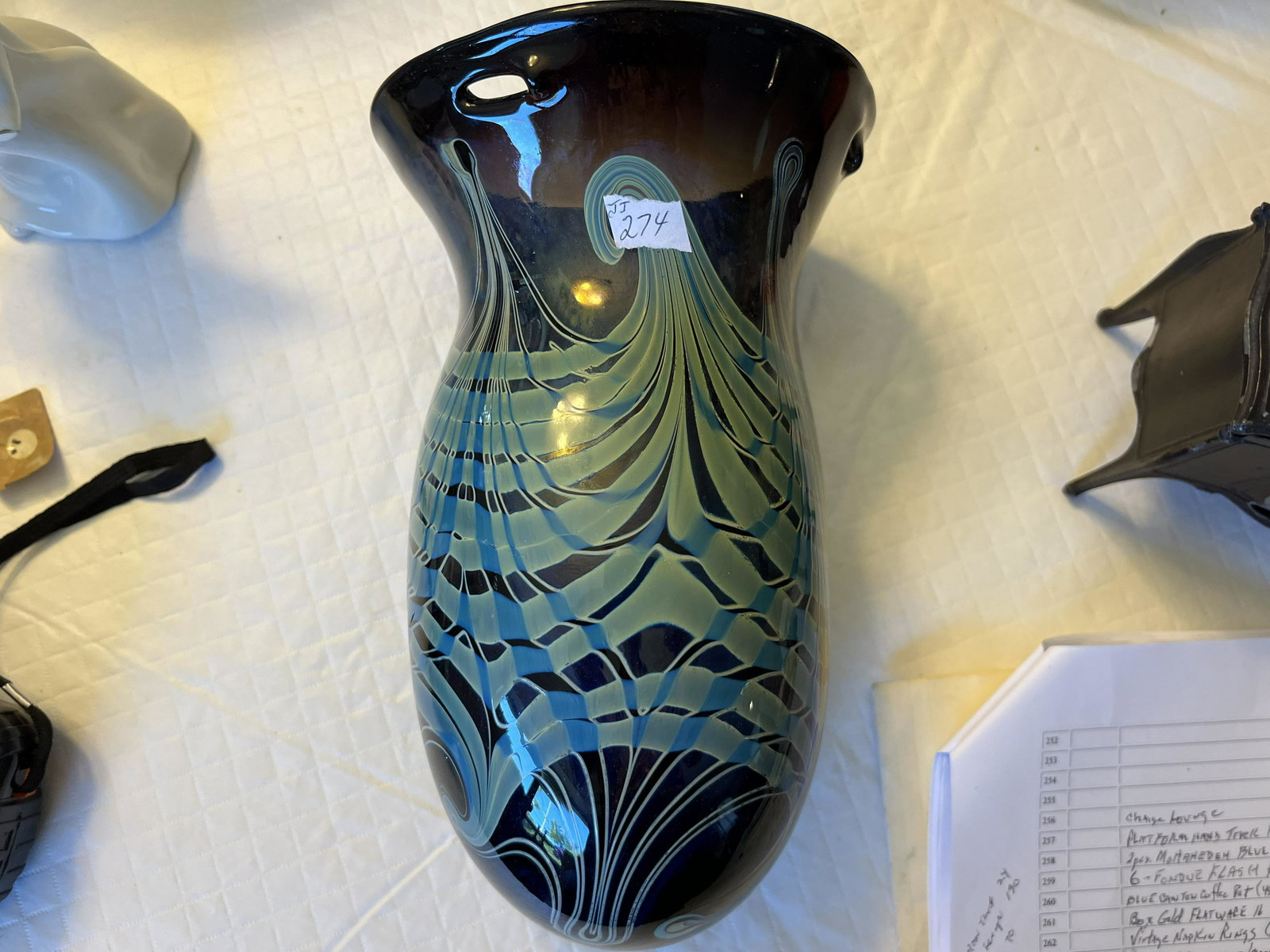 Deco Hand Blown Hanging Globe: Deco Hand Blown Hanging Globe (could be made in to hanging light)