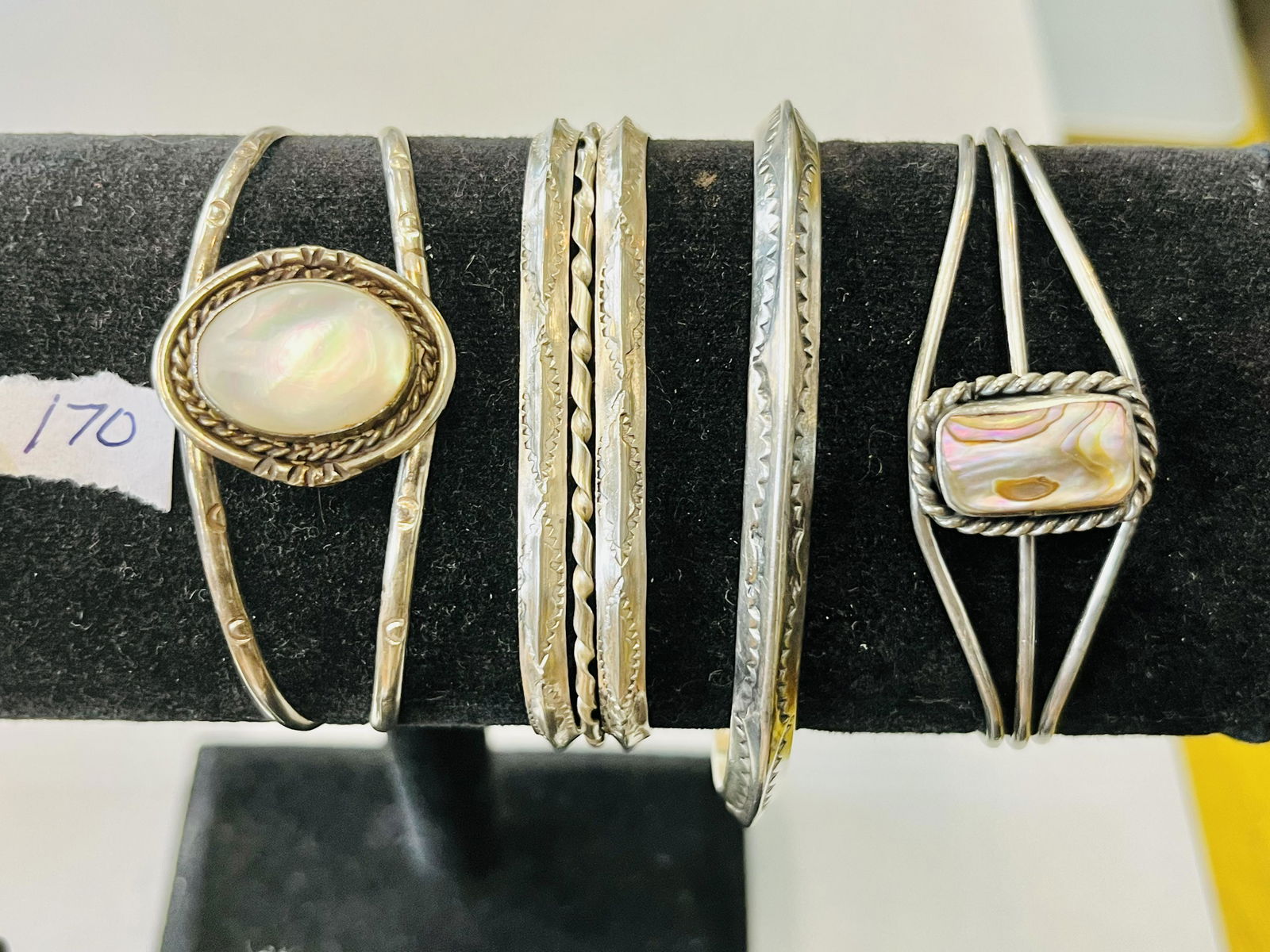 Bag Native Amer. Sterling Bracelets (1 of 3)