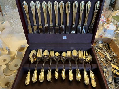 12place Set Farber gold plate Flatware: Box 12 place Set Farberware Gold Plated Flatware