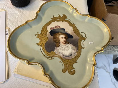 Platter 14.5" France: Hand Painted 14.5" Platter mark: J.P./L-France