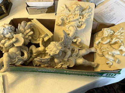 Box Lot, Ivorene Angels: Box Ivorene Angles, 8,5"-10"h, 6"-7"w