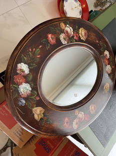 Hand Painted Oval Mirror: Hand Painted Oval Mirror