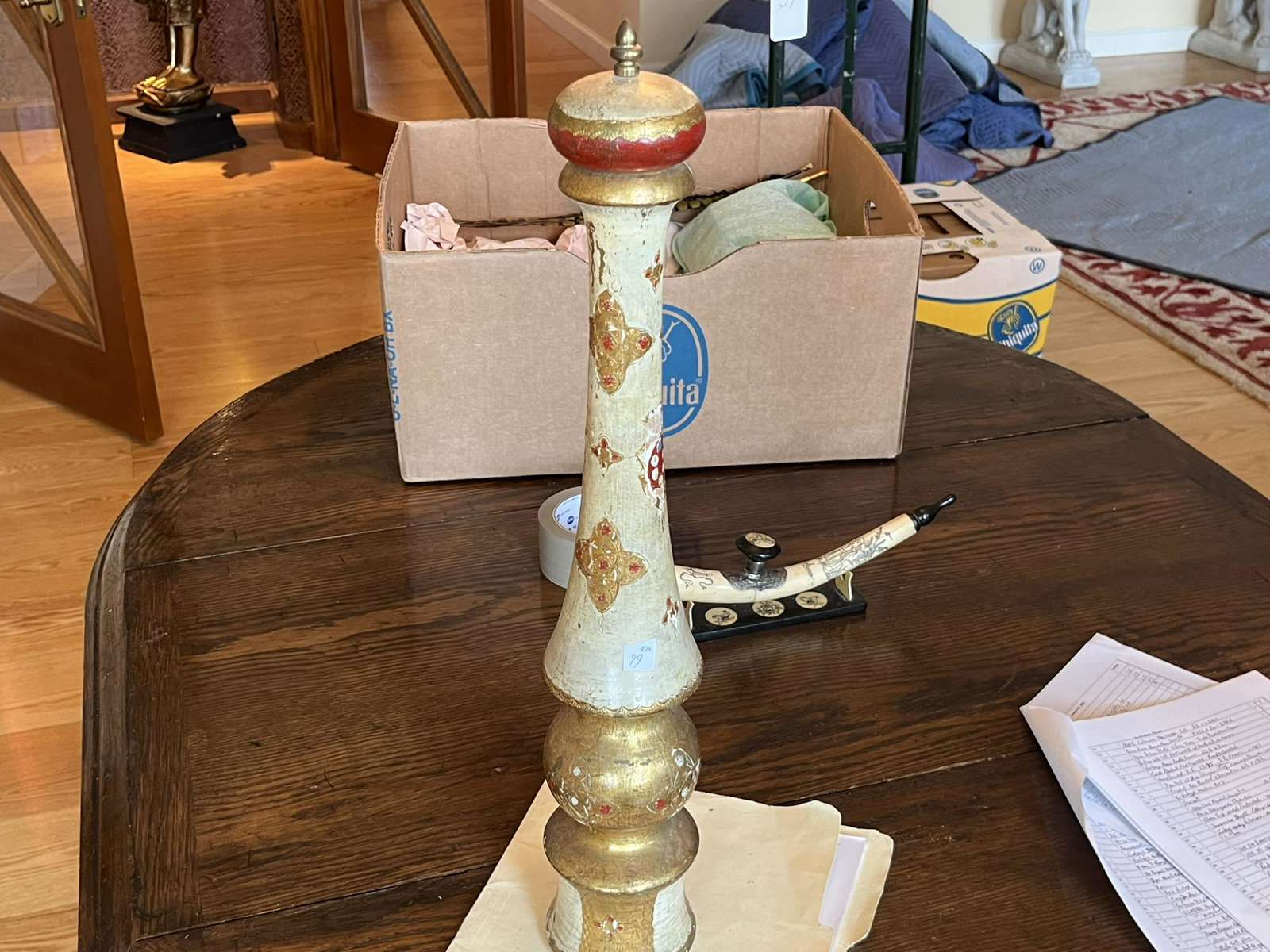 Italian Florentine Pepper Mill: Vintage Italian Florentine Pepper Mill, 21.5"h