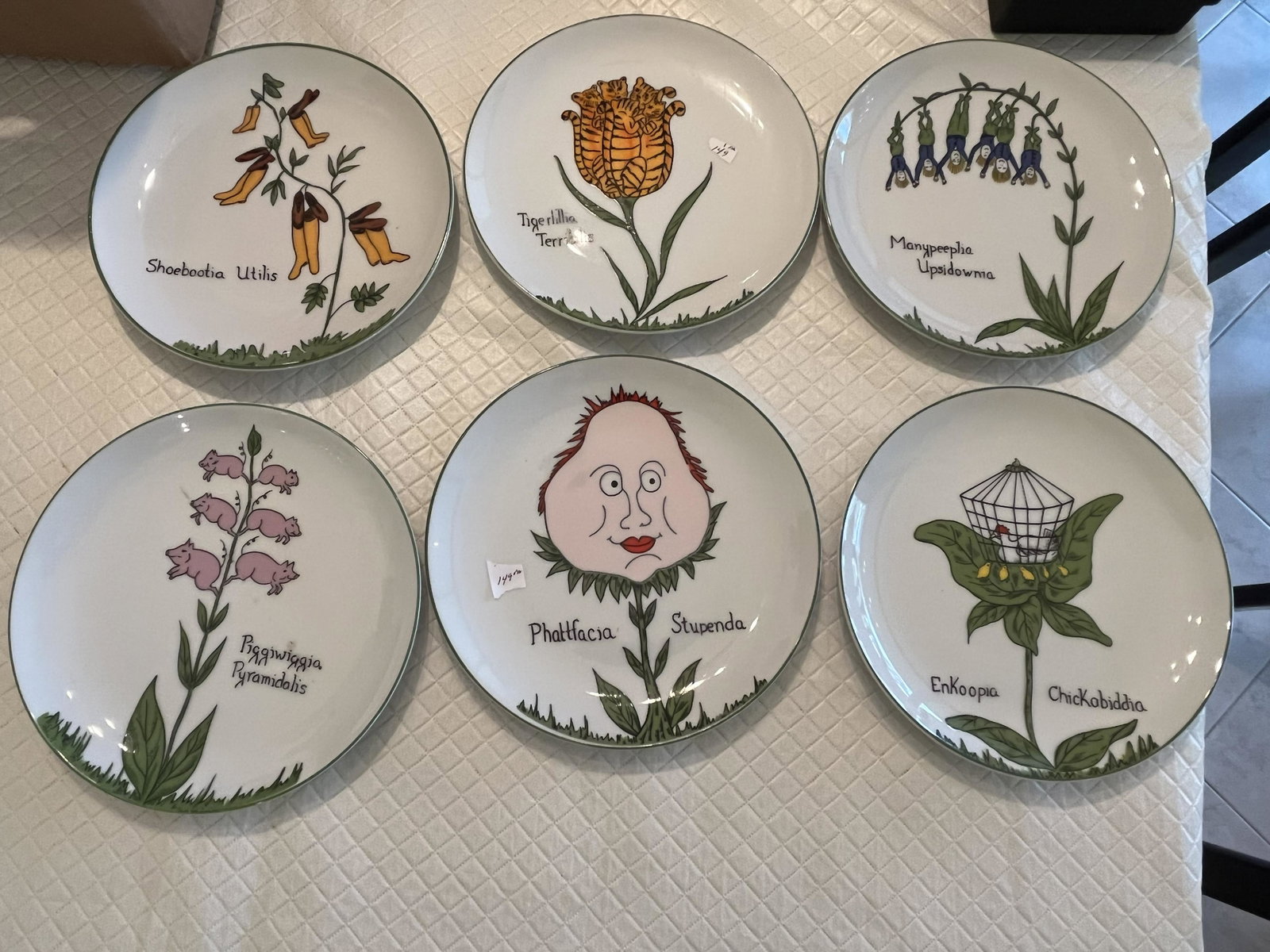 6-Villa Vanilla Palm Bch. Plates: 6-Villa Vanilla Palm Beach 'Franci' 7.5" Plates