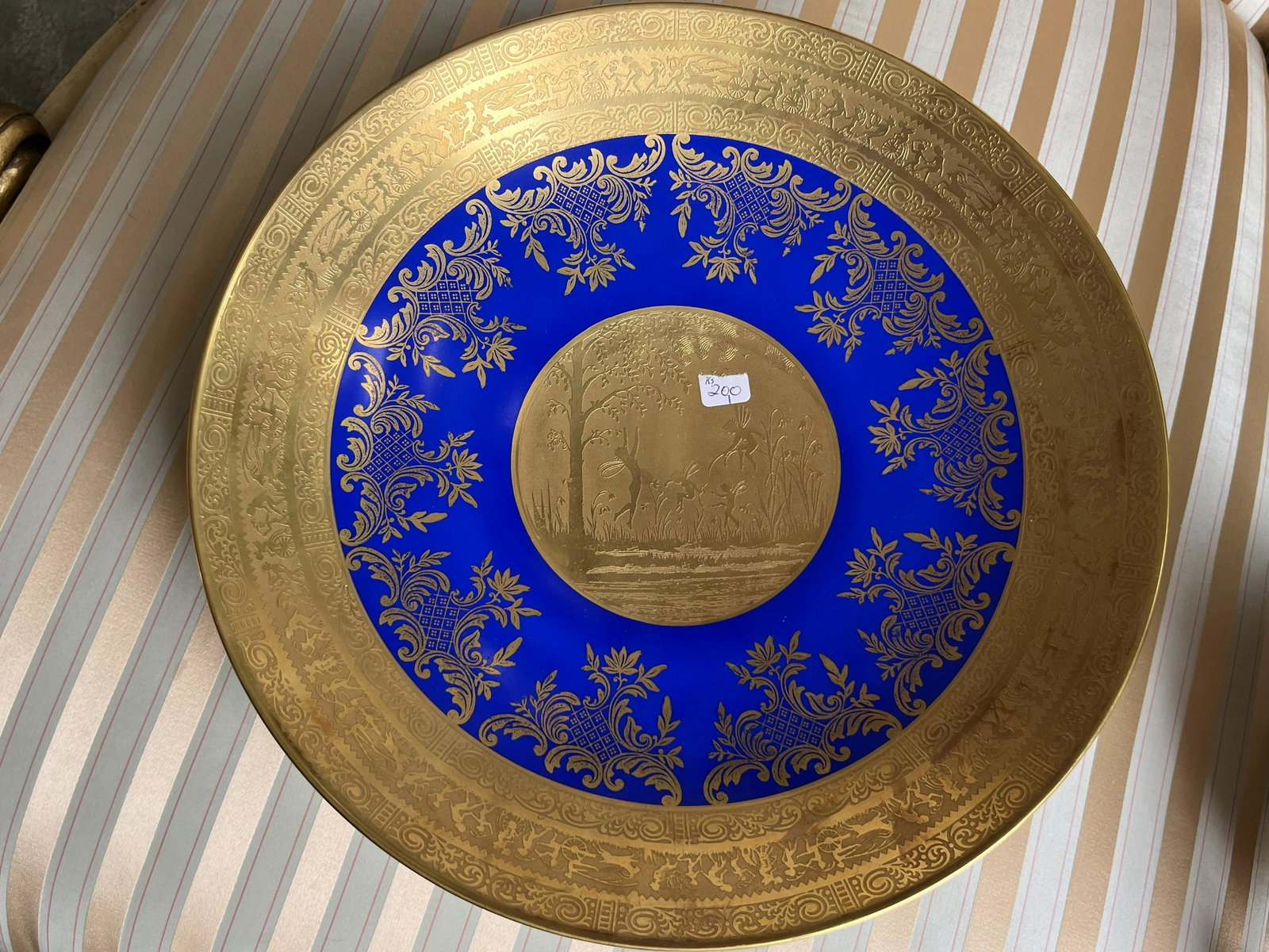 Blue Ferry Bowl: Bavarian 11.5" Blue with Gold 'Ferry Bowl'