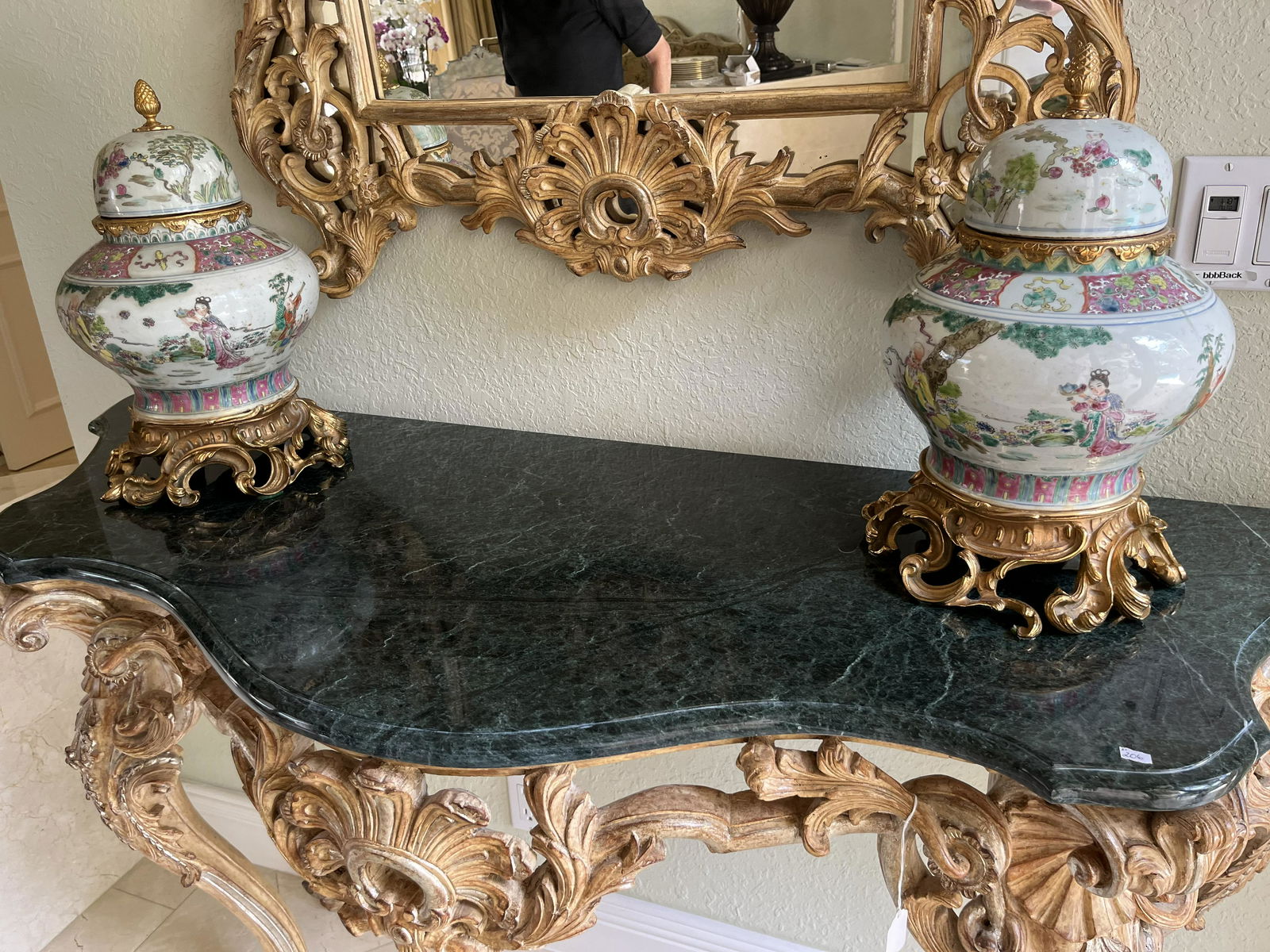 Pr.Chinese Ginger Jars, Bronze Bases (1 of 5)