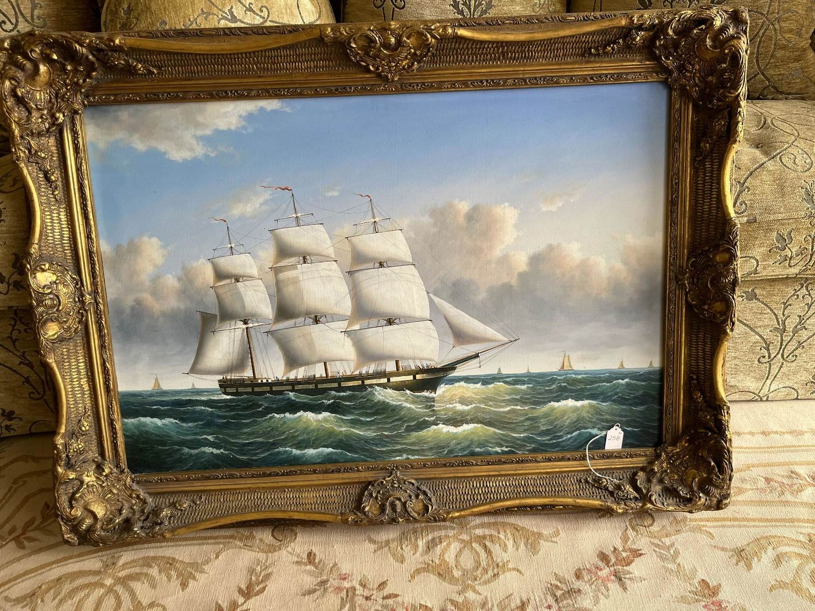 Gold Framed Sailing Ship Painting (1 of 3)