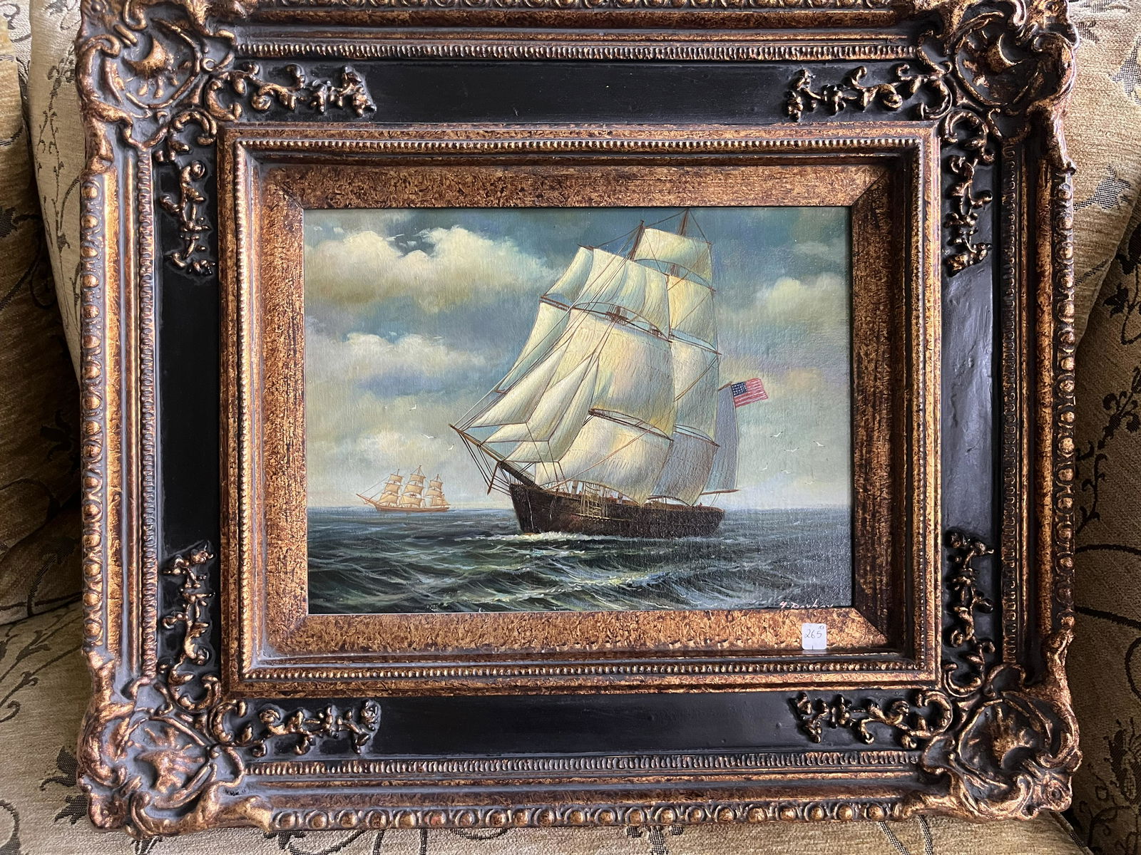 Oil/Canvas 'Sailing Vessel' (1 of 4)