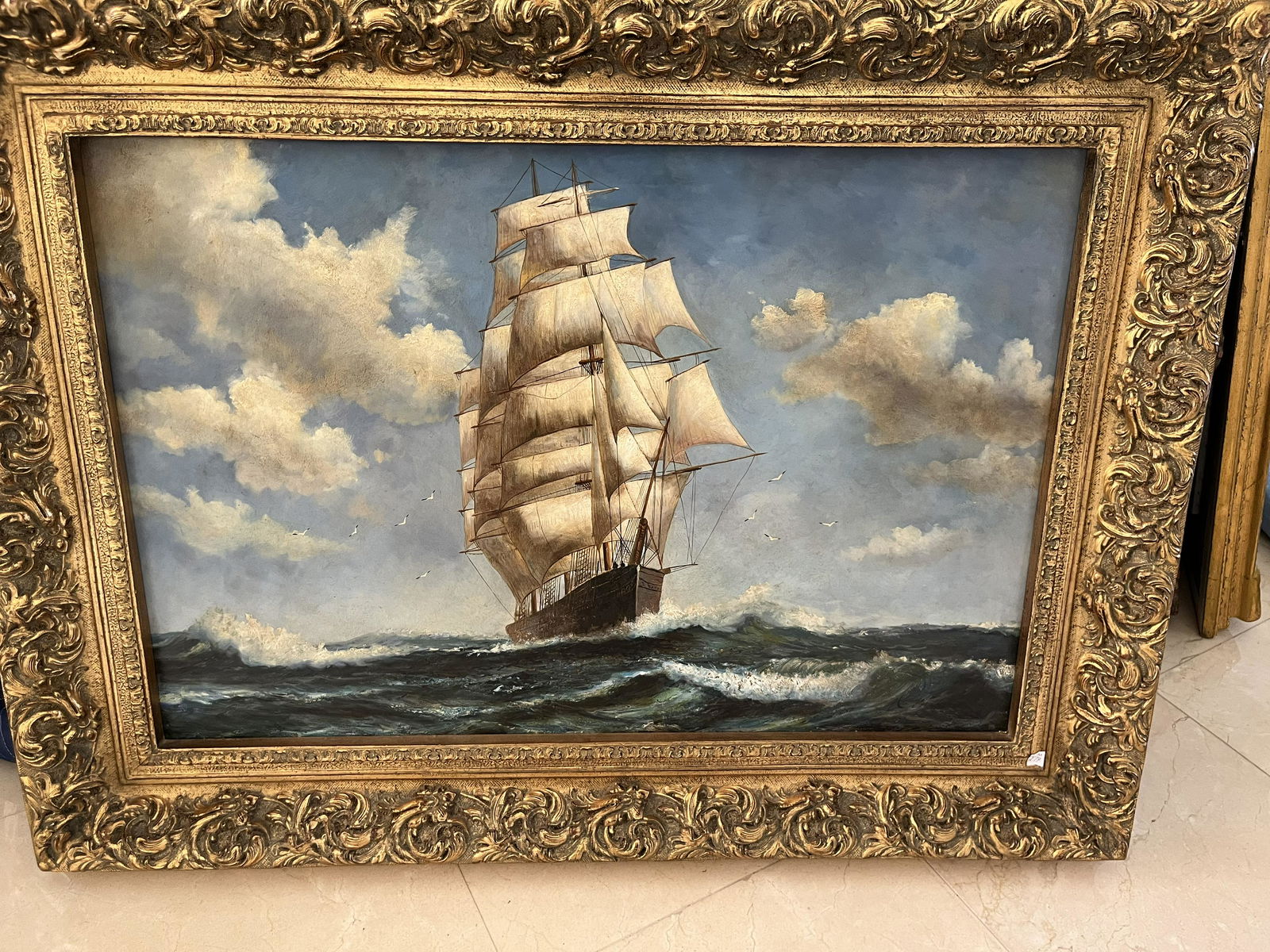 Oil/Canvas Sailing Ship' (1 of 1)
