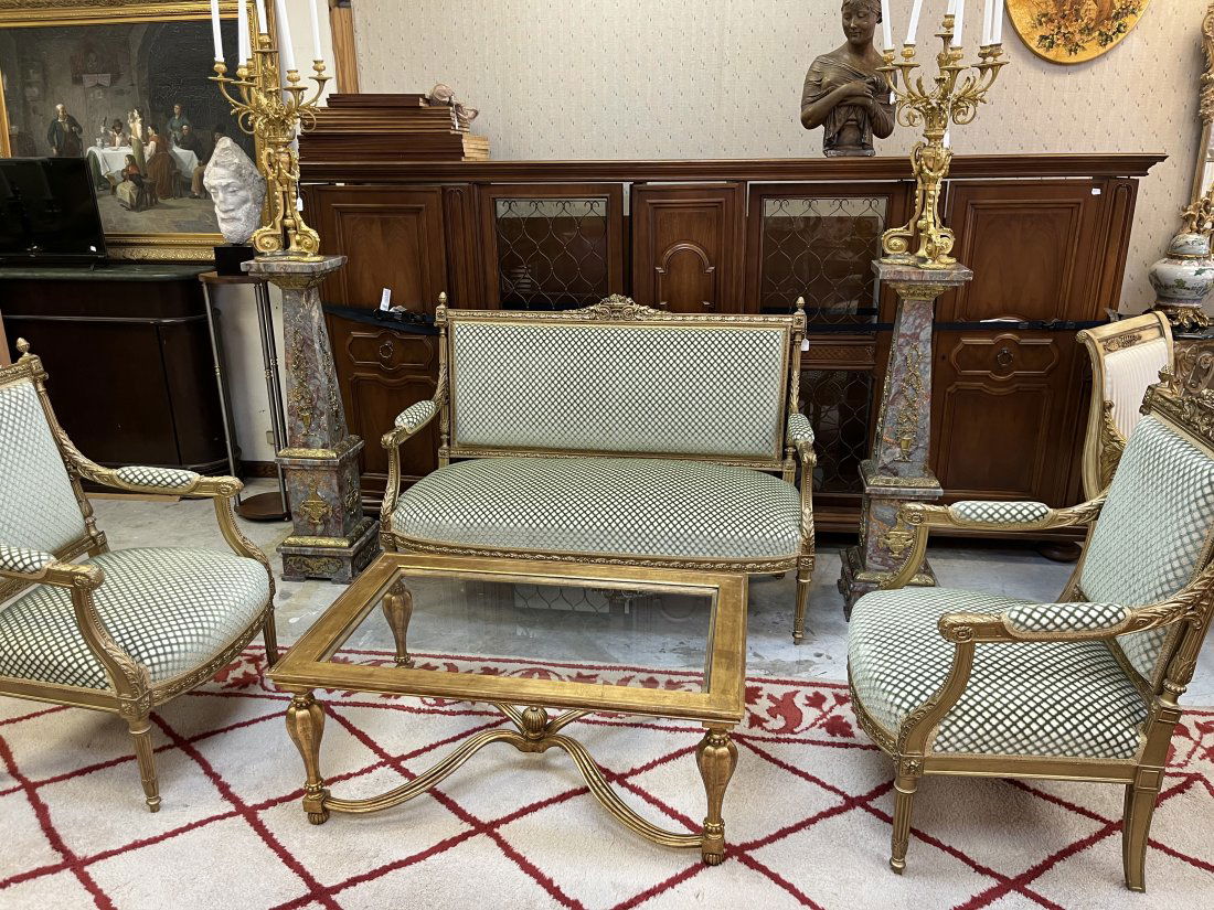 Gilt Glass Top Coffee Table (1 of 4)