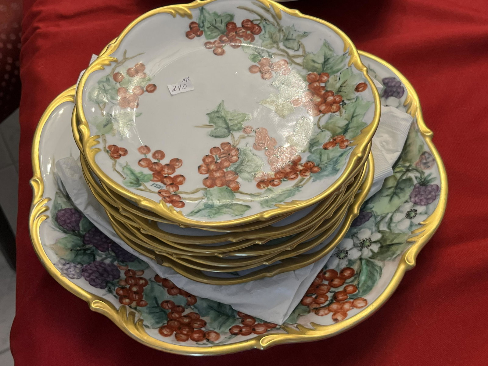 Bavarian 8-Saucer Desert Set: Vintage Bavarian 8-Saucer Desert Set