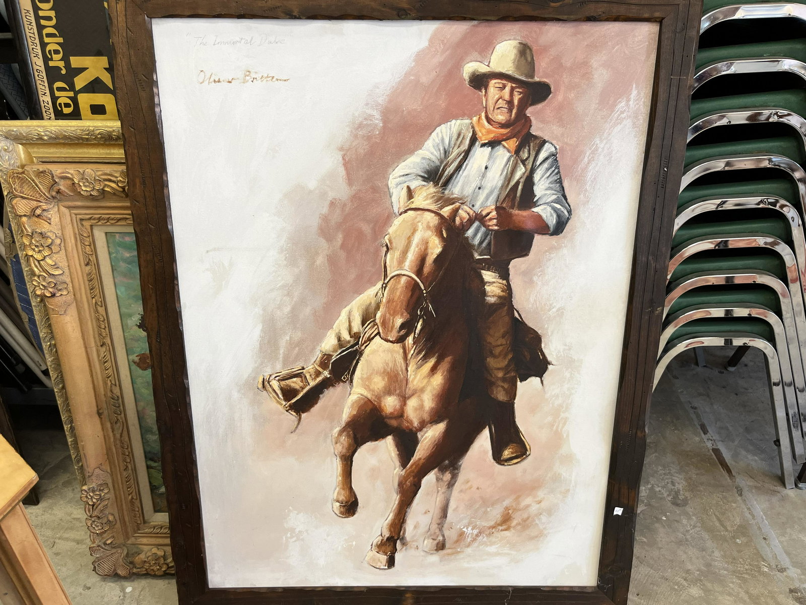 John Wayne Oil/Canvas: John Wayne Oil/Canvas, 40x30