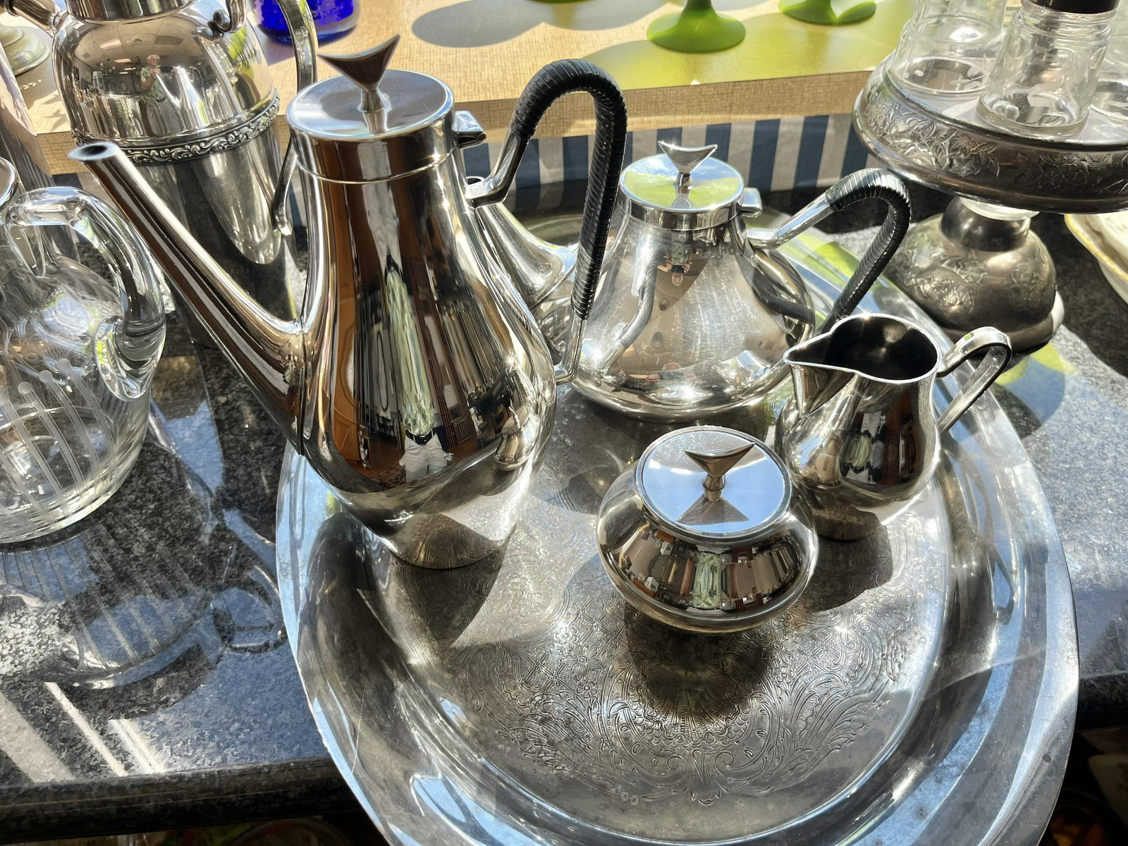 John Prip for Reed & Barton: Mid Century Modern Coffee Tea Set Reed and Barton John Prip Denmark Modernist