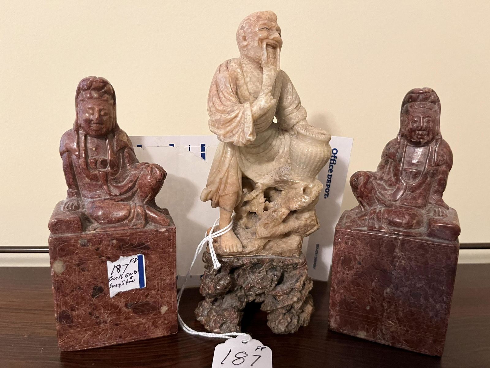 Onyx Bookends & Soapstone Sculpture: Onyx Bookends & Soapstone Sculpture