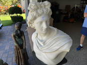 White Marble Bust  'Apollo Belvedere' after the 2nd half 19th c. Inscribed to the reverse P.