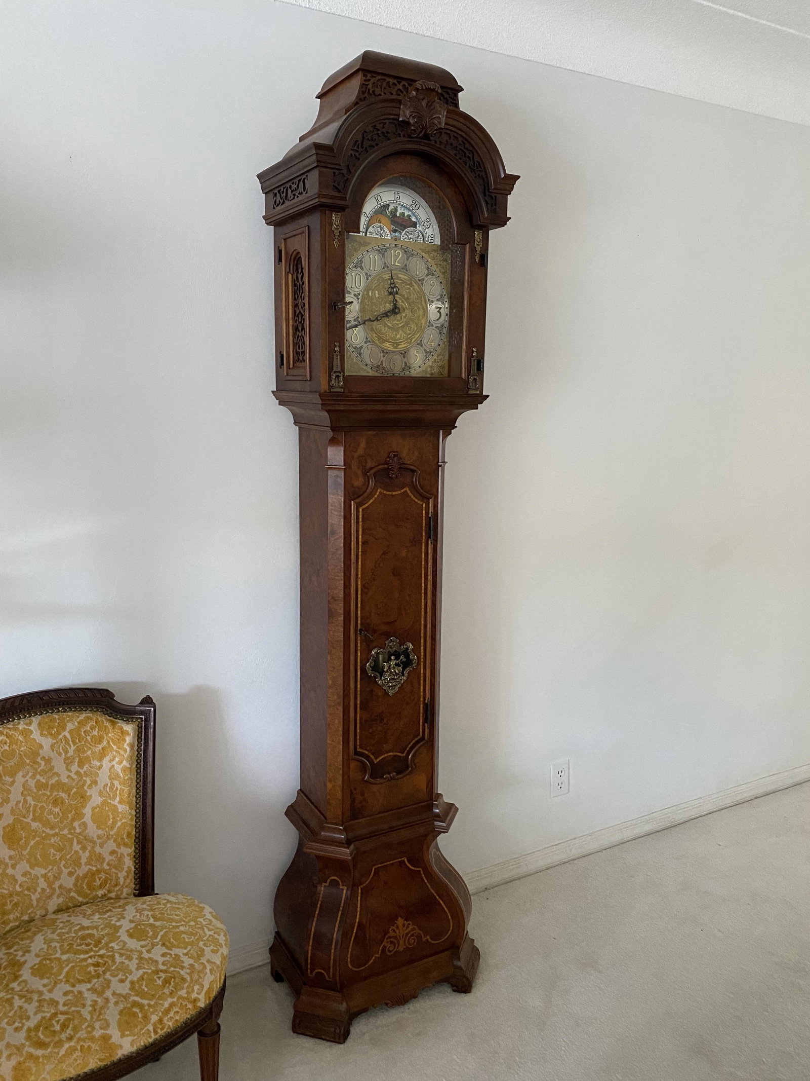 Jauch Grandfather Clock: Erhard Jauch Western Germany Grandfather Clock 7'2" x 21"w x 12"d