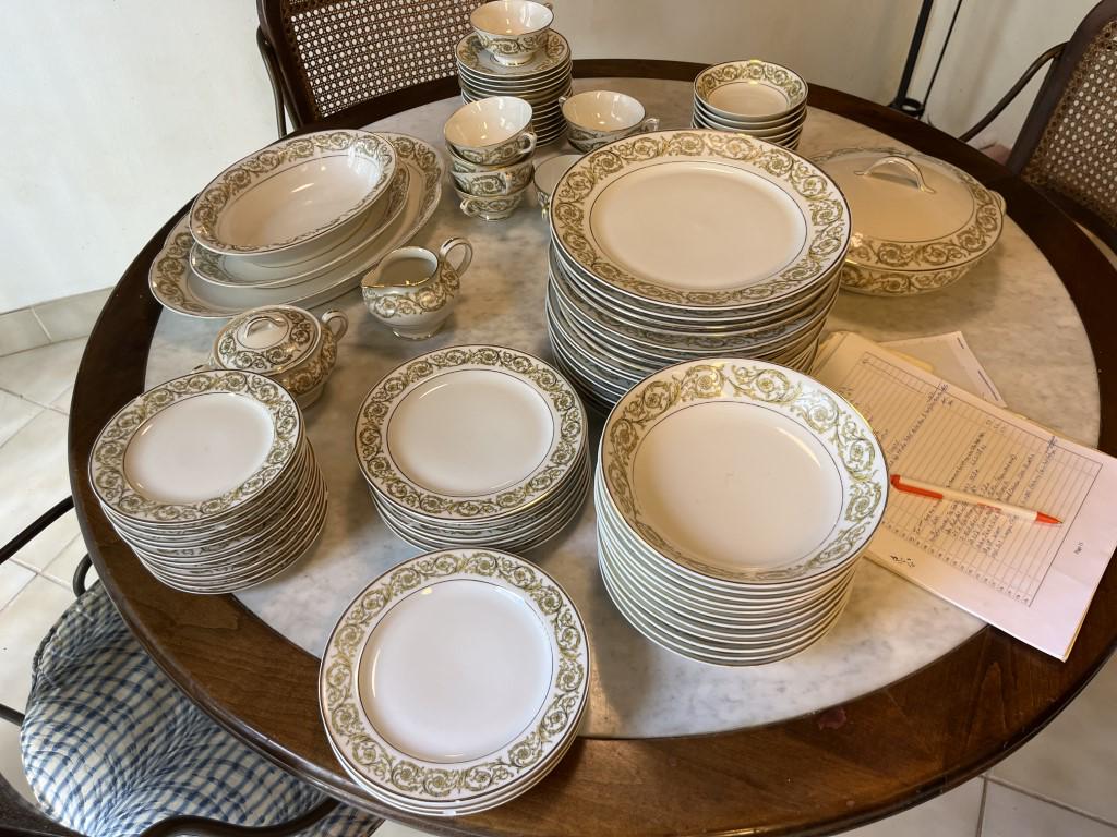 Limoges for Gimble Brothers: 10 place Set Limoges China for Gimble Brothers (counted 10 chips on bread & salad plates)plus extras