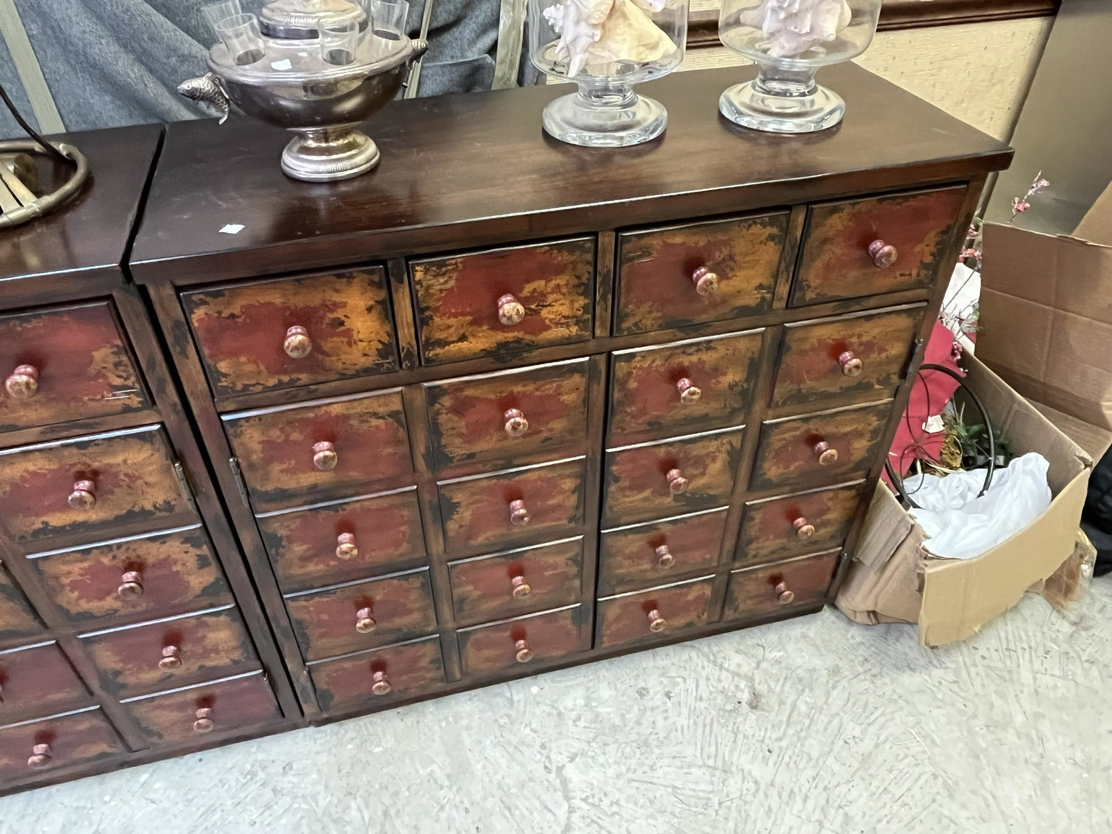 Pottery Barn Apothecary Media Cabinet: (1) Pottery Barn Apothecary Media Cabinet