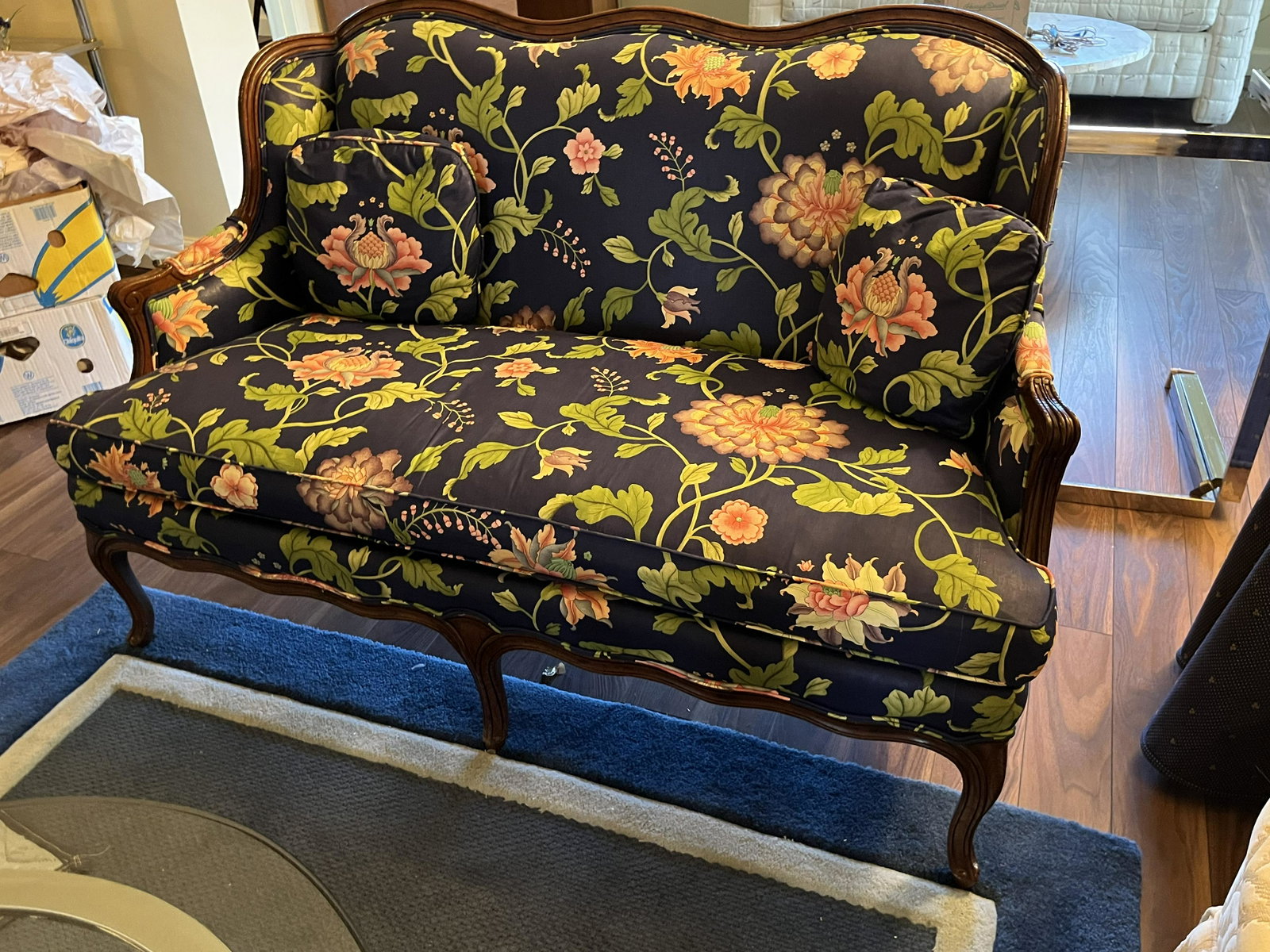 Floral Settee: Vintage Floral Settee35h x 55w x 29d