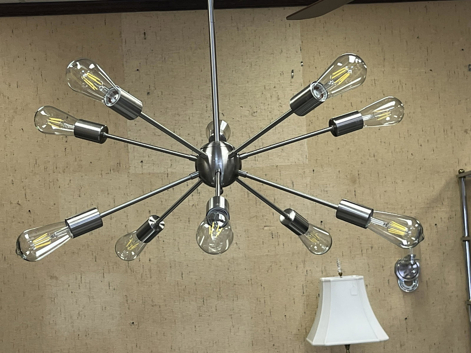 Chrome Sputnick Chandelier: Polished Chrome Finish Sputnik 10-lite Chandelier plus matching Wall Sconce