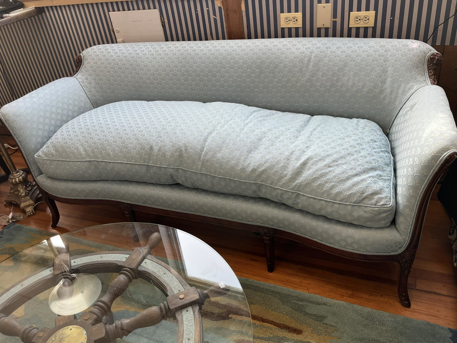 Blue Sofa with Matching Wing Chair (1 of 6)