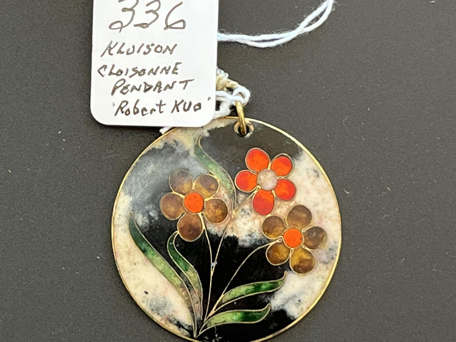 Robert Kuo Pendant: Kloison Cloisonne Pendant by Robert Kud c.1960's