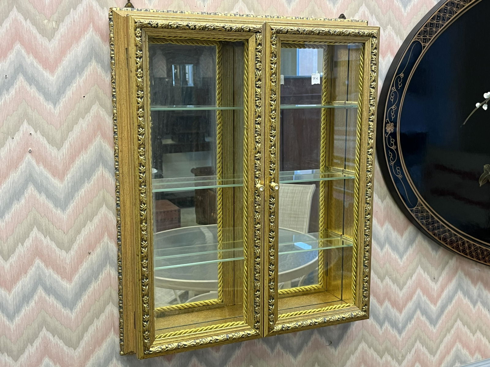 Gilt Wall Mount Display Cabinet (1 of 3)