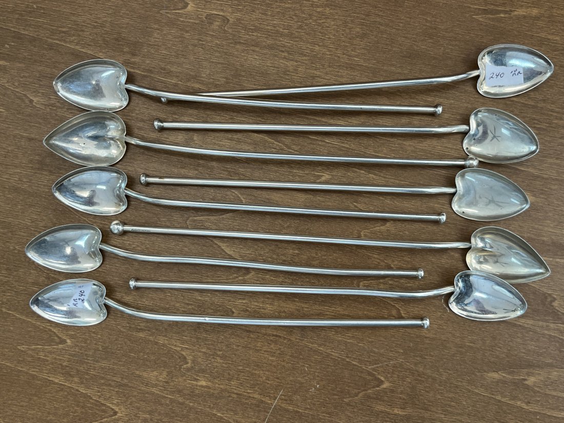 Wallace Sterling Silver Ice Tea Spoons With Straws (1 of 2)