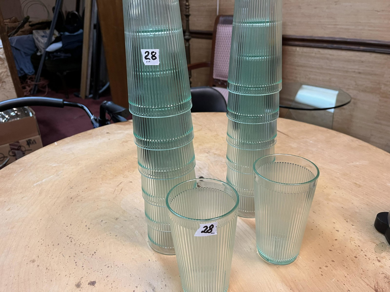 Lt.Green Plastic Cups: 14-Lt. Green Plastic Glasses (summer is coming
