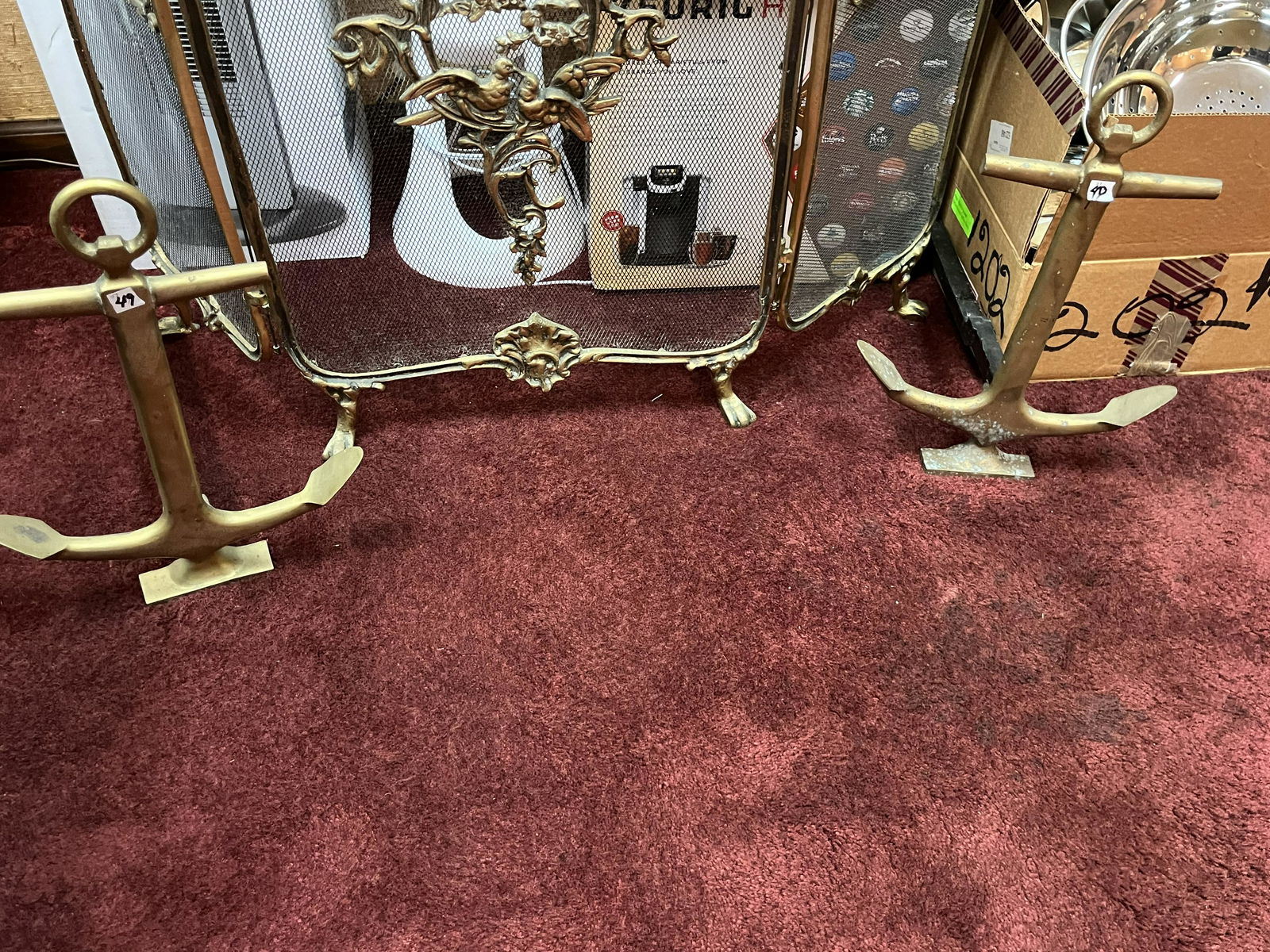 Brass Anchor Andirons (1 of 2)