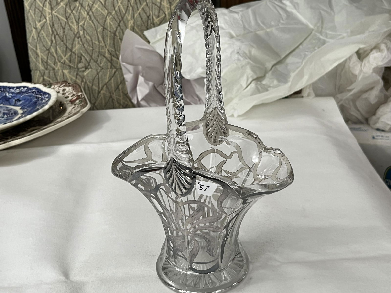 Silver Overlay Basket (1 of 3)