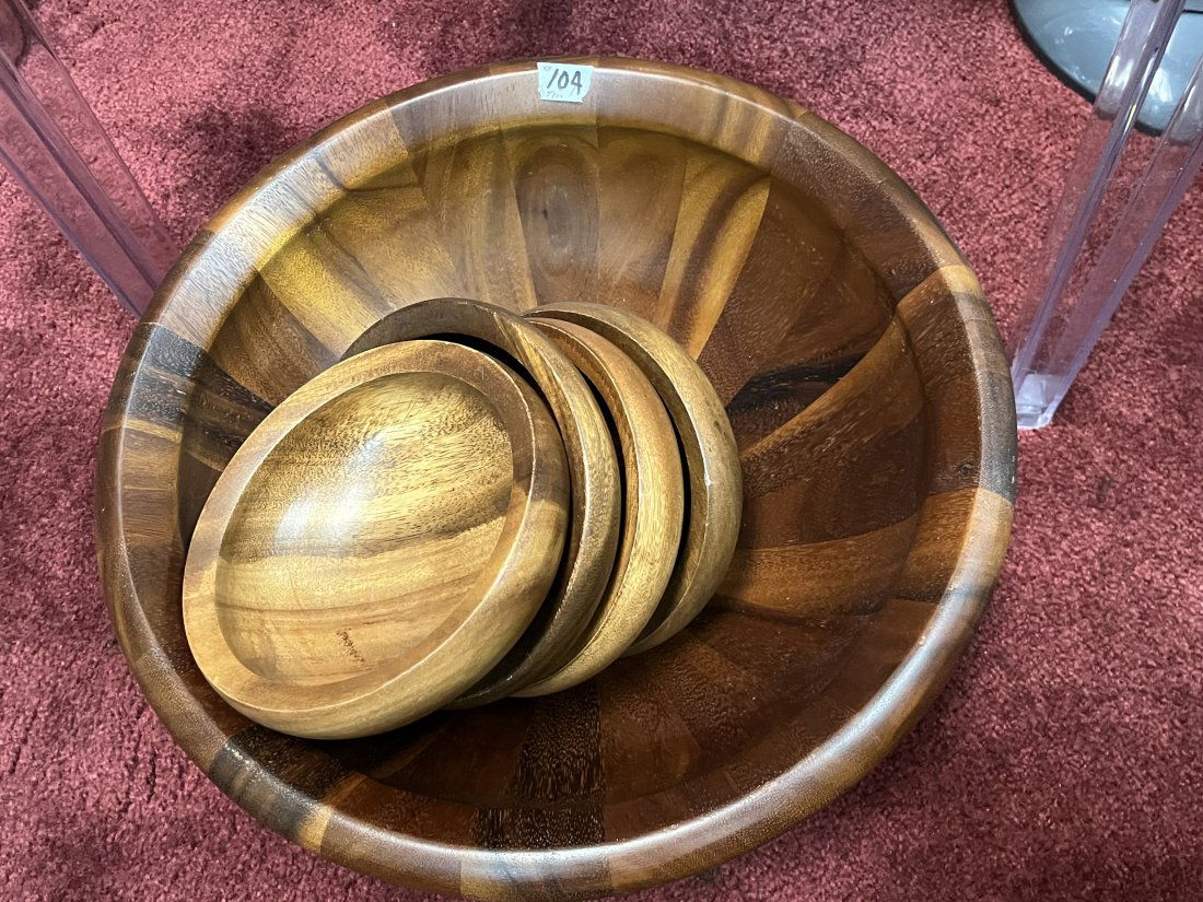 Teakwood Salad Bowl Set (1 of 3)