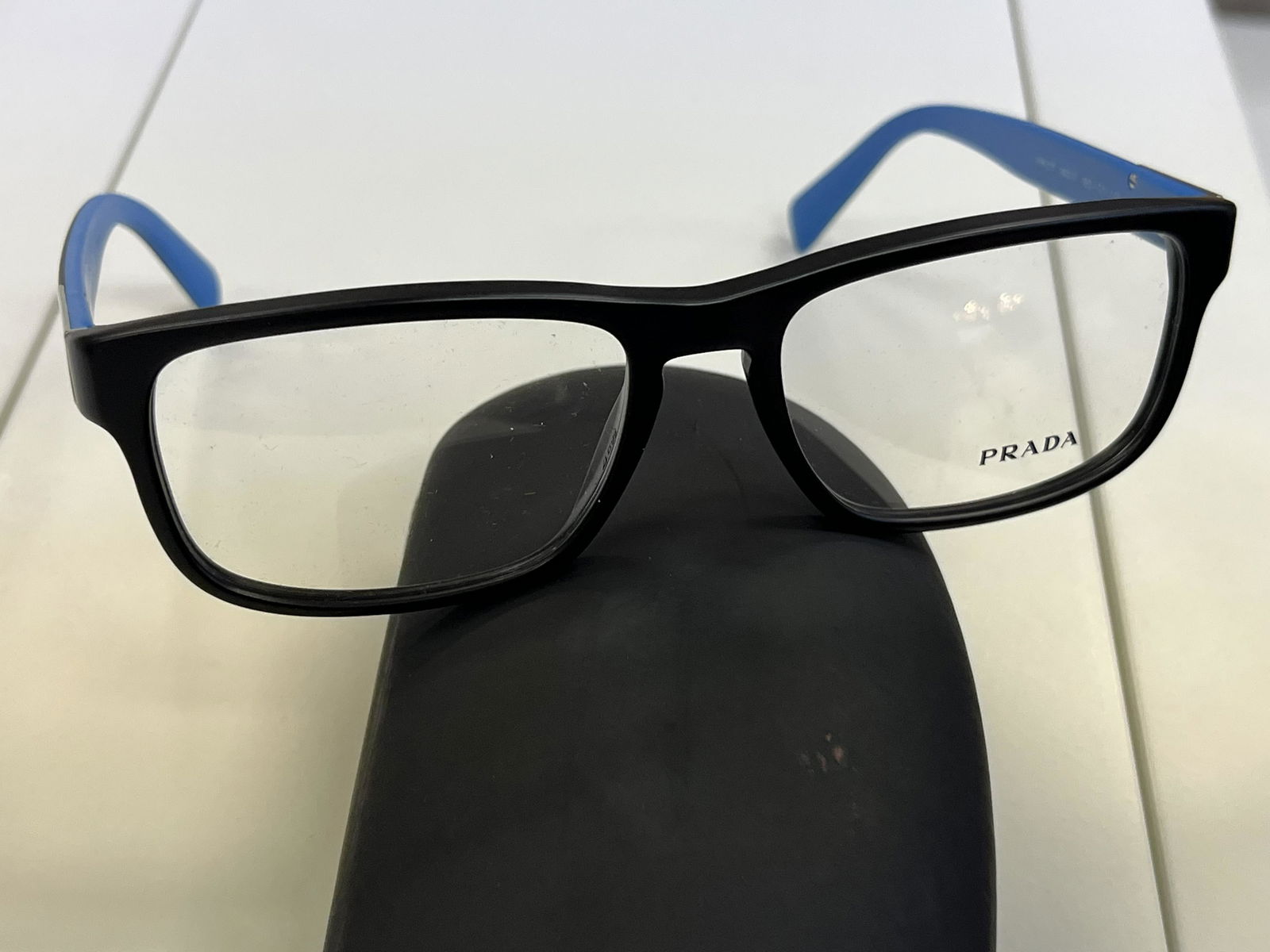 Prada Eyewear: Woman's Prada Eyewear, Blue Arms