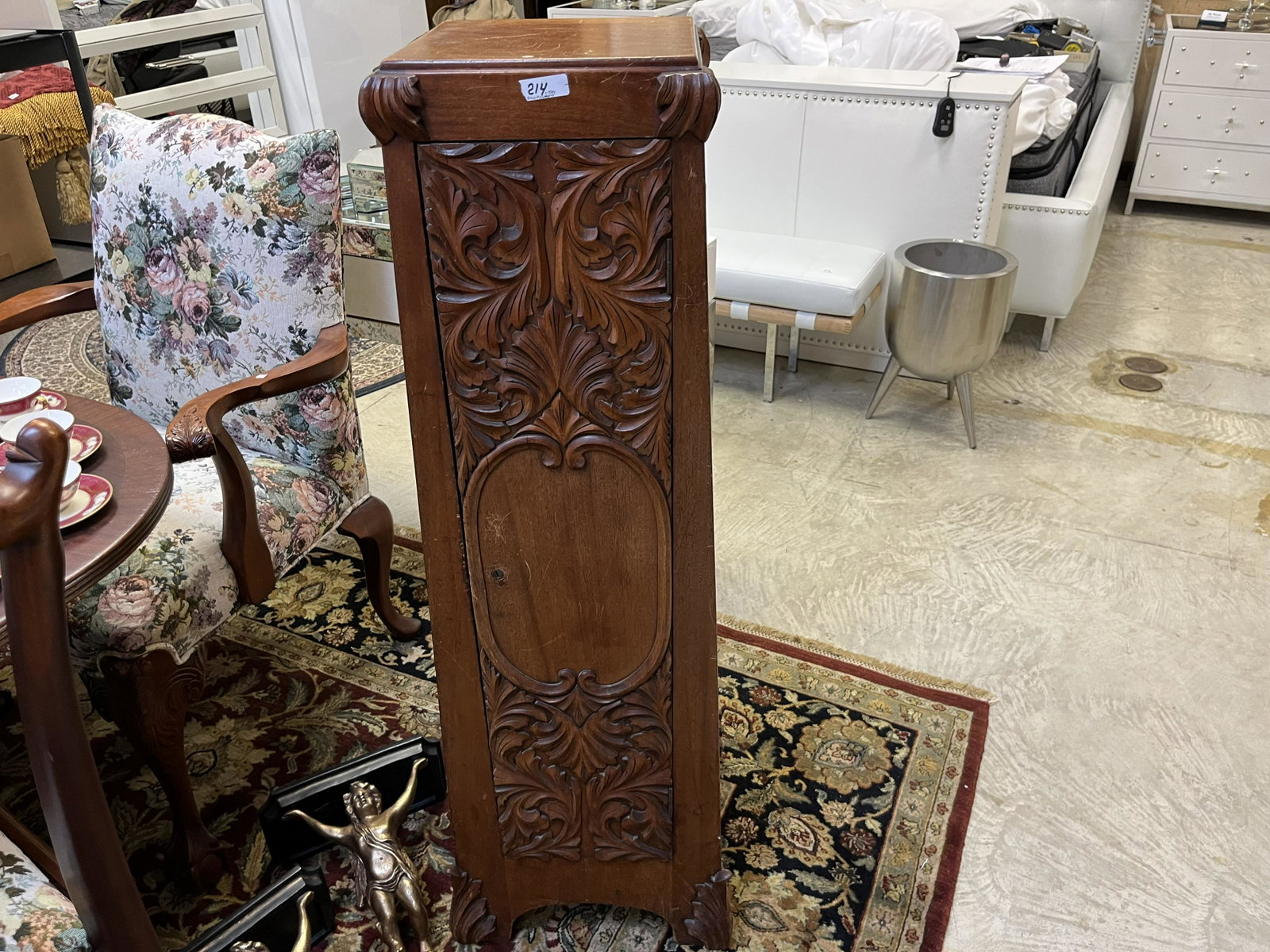 Deco Cellarette: Deco Cellarette c.1930's, 46.5h x12-16w (so far we haven't found a key)