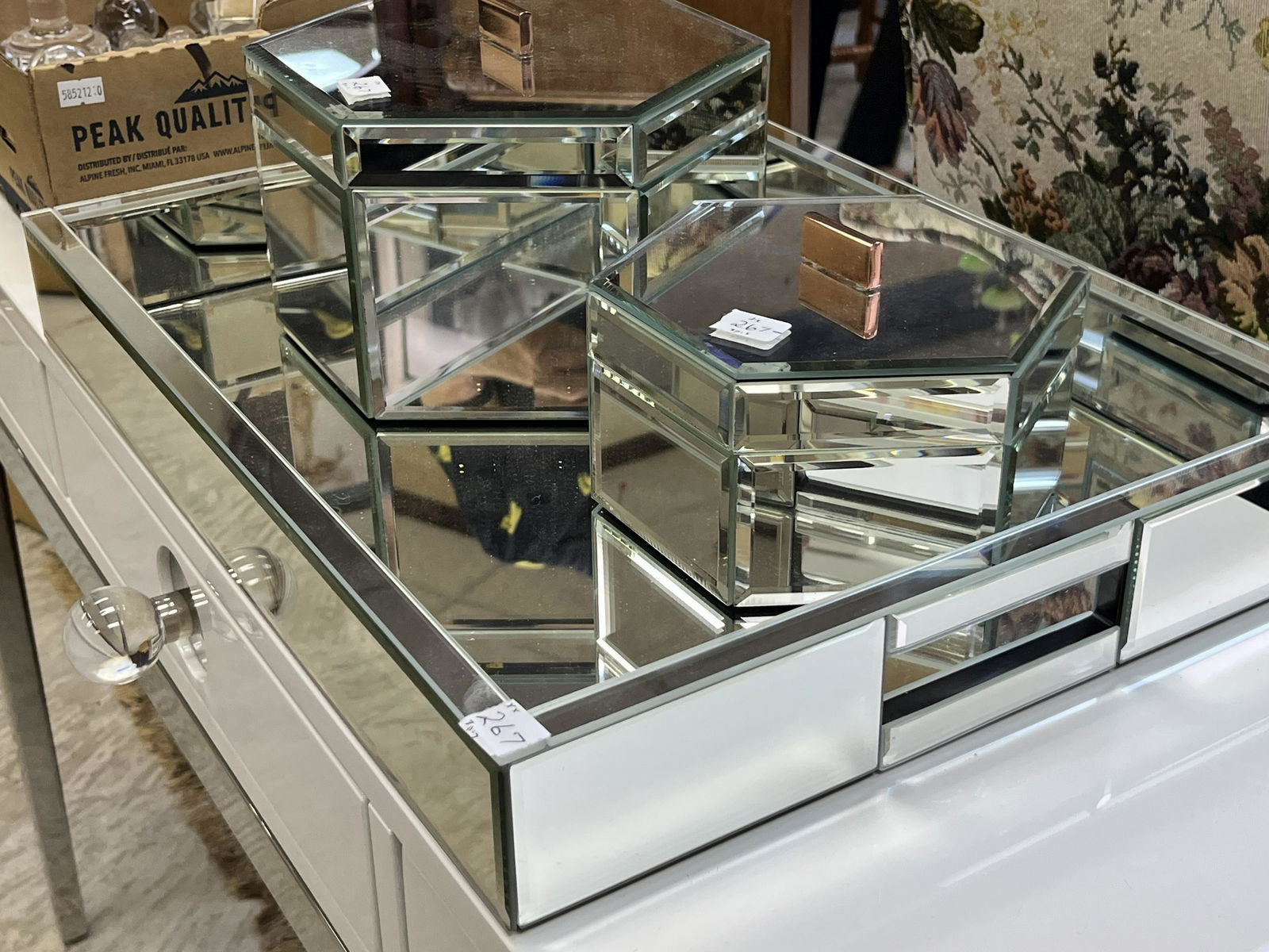 Mirrored Tray with 2-Boxes (1 of 2)