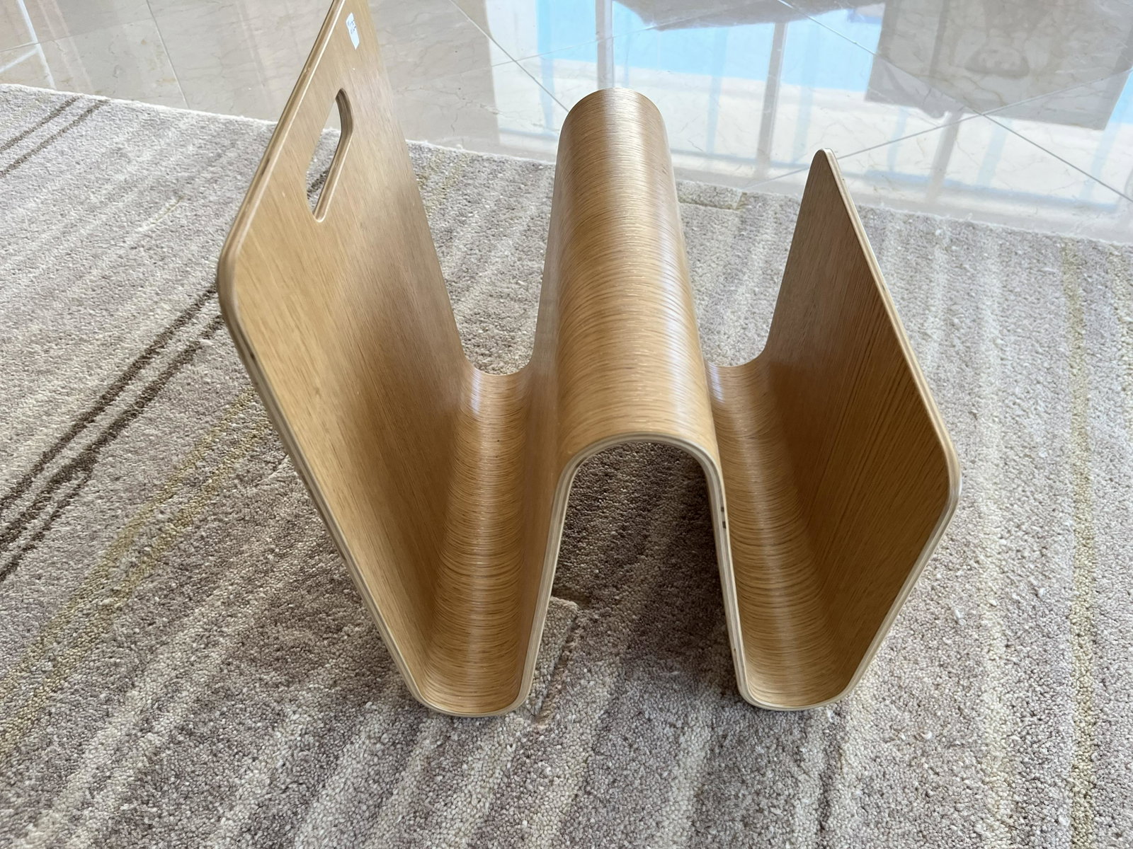 Bentwood Magazine Stand: Modern Bentwood Magazine Stand, 14h x 13w x 13d