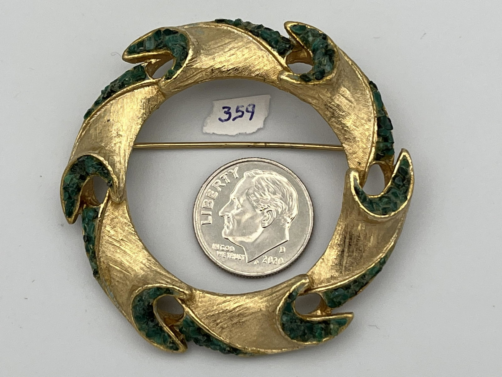WIESNER Gilt Pendant: Vintage JOSEPH WIESNER Gilt Pendant
