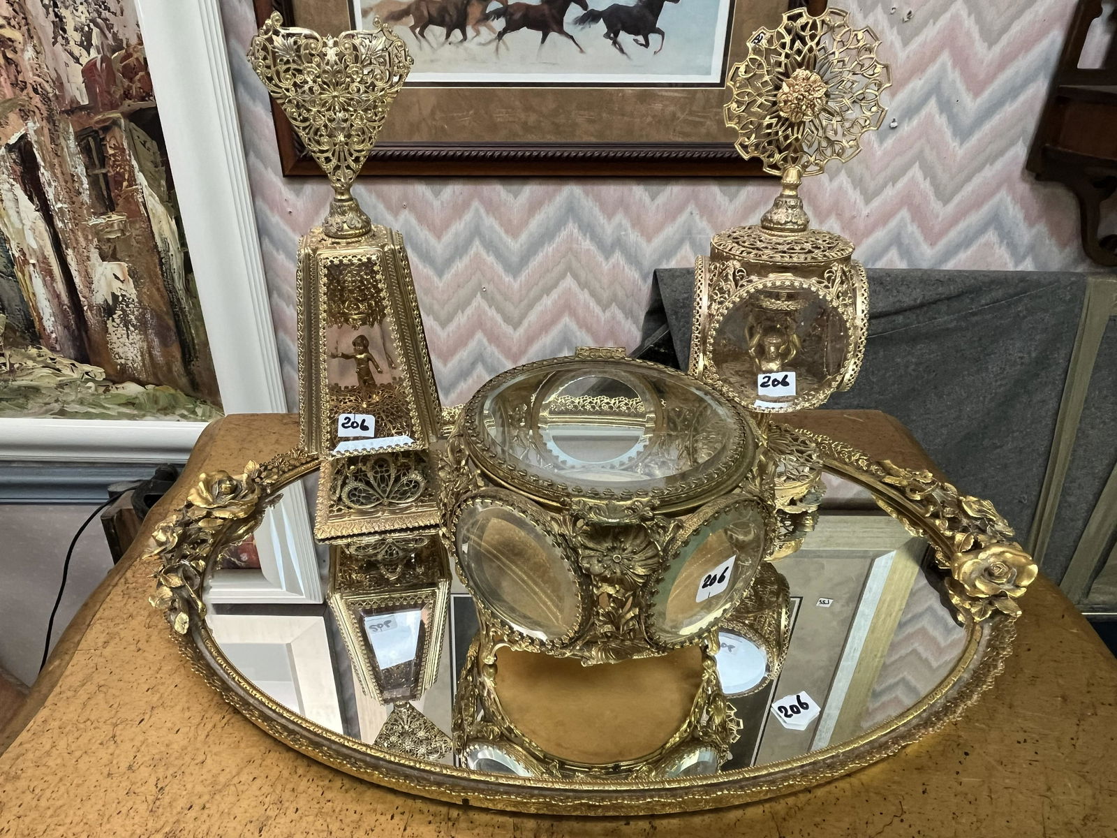 Italy Mirror Tray Perfume Bottles (1 of 6)