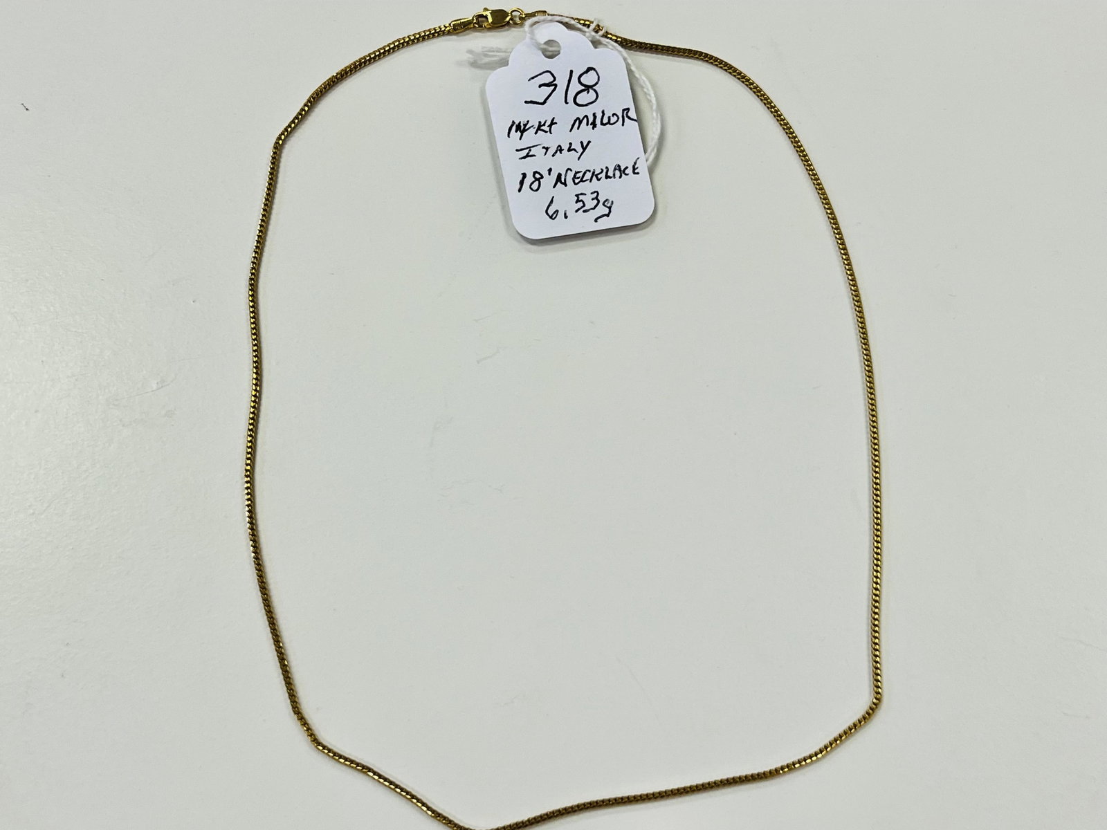 14kt 18" Italian Necklace: 14kt Milor Italy 18" Necklace, approx. wt. 6.53g