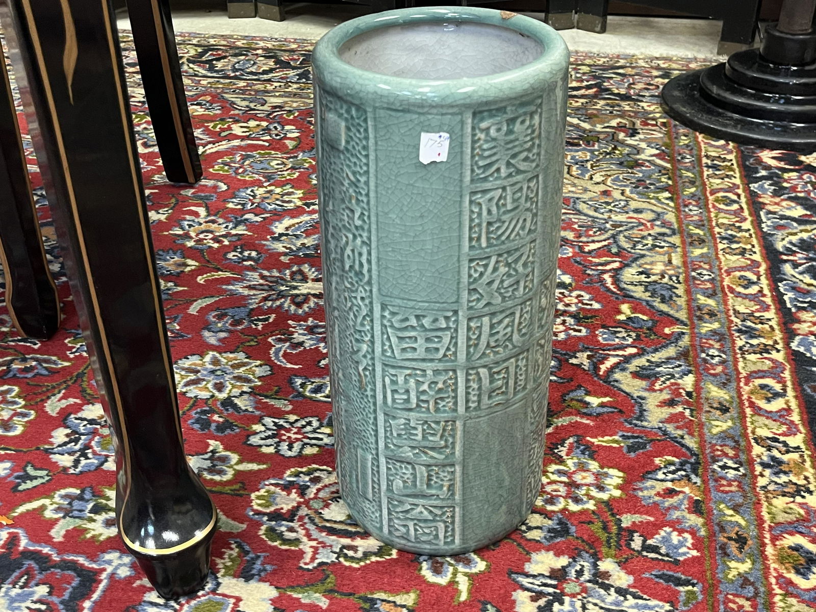 Chinese Vase/Umbrella Stand, Green: Celadon Green Chinese Vase or use as an Umbrella Stand, 16h x 7dia