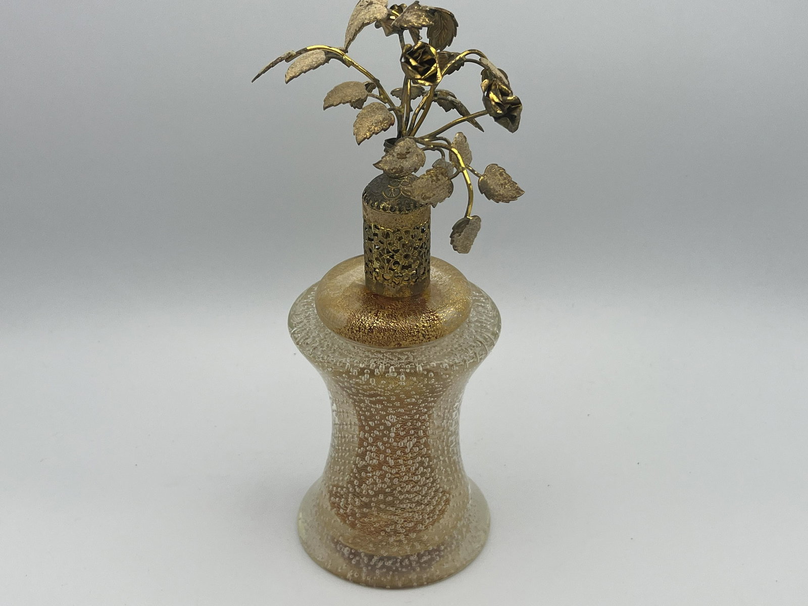24kt Gold Filled Perfume Bottle: Very Rare Vintage 24kt GOLD FILLED Filigree Perfume Bottle w/Atomizer.