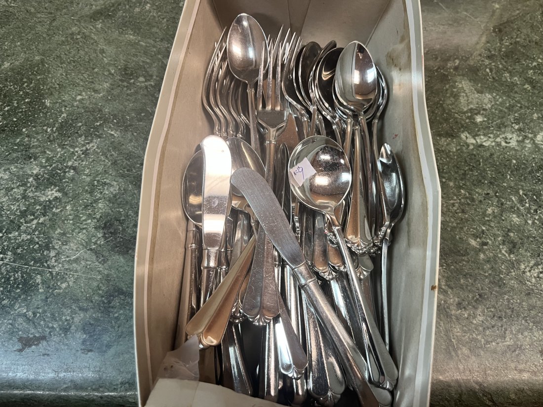 Oneida Flatware in Shoe Box: Shoe Box Full of Oneida Flatware